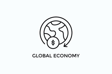 Global Economy Vector Icon Or Logo Illustration