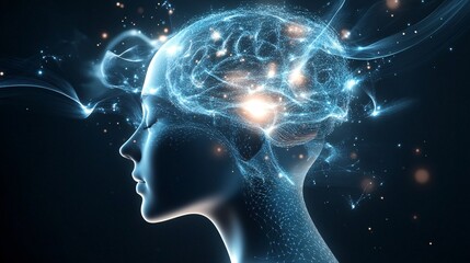 Peaceful Mindscape of Glowing Thoughts