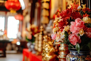 Vibrant Chinese New Year Celebration Scene
