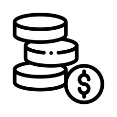 Stack Coins line icon