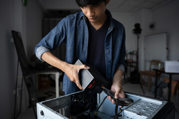 IT Engineer installing Hardware Equipment Development Facility Engineer  Maintenance computer...