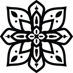 Flower Mandala Tattoo Stencil Circular Pattern in Form of Mandala With Flower for Henna, Mehndi, Tattoo, Decoration Decorative Ornament in Ethnic Oriental Style.