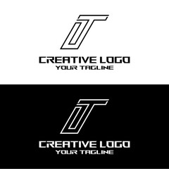 creative letter logo dt desain vektors