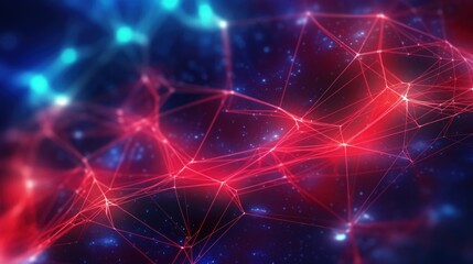 Fototapeta premium Abstract Red and Blue Network