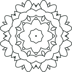 Mandala Coloring Book Circular Pattern in Form of Mandala With Flower for Henna, Mehndi, Tattoo, Decoration Decorative Ornament in Ethnic Oriental Style.