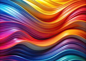 Obraz premium Abstract 3D Wavy Background with High Depth of Field, Colorful Fluid Shapes, Modern Design, Digital Art, Wave Patterns, Motion Effect, Vibrant Colors, Contemporary Style, Graphic Design