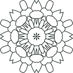 Mandala Coloring Pages Circular Pattern in Form of Mandala With Flower for Henna, Mehndi, Tattoo, Decoration Decorative Ornament in Ethnic Oriental Style.
