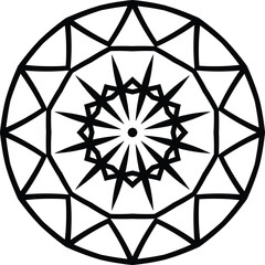 Flower Mandala Art for Kids Circular Pattern in Form of Mandala With Flower for Henna, Mehndi, Tattoo, Decoration Decorative Ornament in Ethnic Oriental Style.