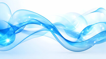Blue Wave Design on White Background for Creative Use