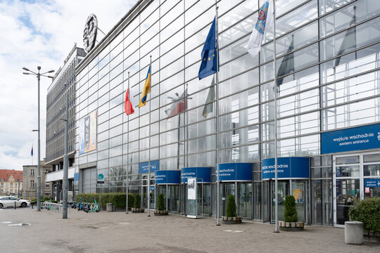 The Poznań International Fair event venue. Exhibition and trade centre, hosting exhibitions, conferences, business events. Międzynarodowe Targi Poznańskie on October 3, 2024 in Poznan, Poland.
