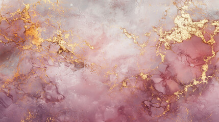 Abstract pink and gold marble texture with fluid patterns