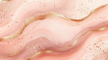 Obraz premium Sparkling pink and gold marble texture with abstract flow