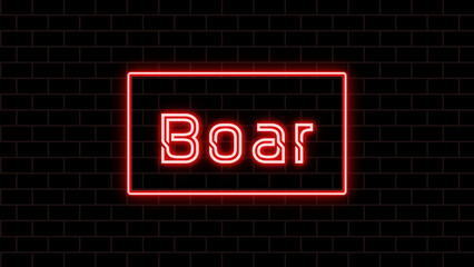 Boar のネオン文字