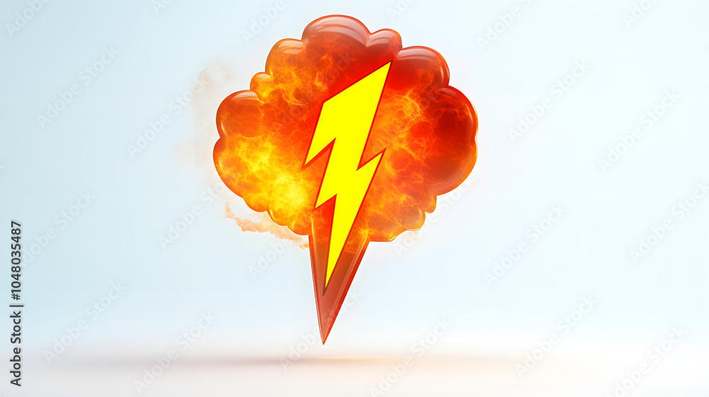 Aufkleber a dynamic speech bubble with a lightning bolt inside it