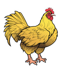 hen female cartoon vector isolated