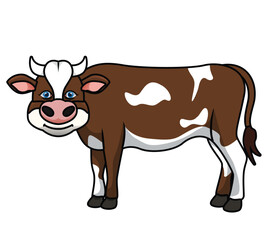 cow cartoon cute vector isolated