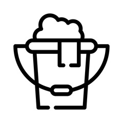 Cleaning Bucket line icon