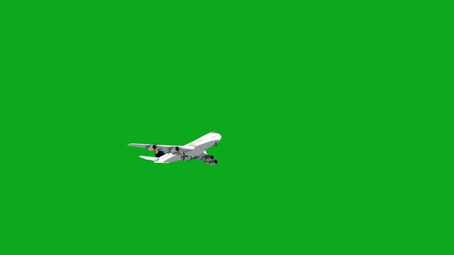 4K. Split plane animation on green screen.