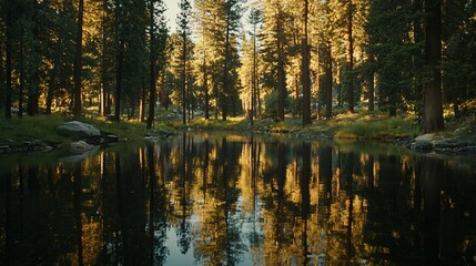 Tranquil Forest Lake Reflection