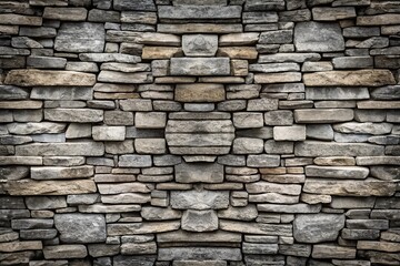 Obraz premium Texture of stacked rock wall for background and decoration
