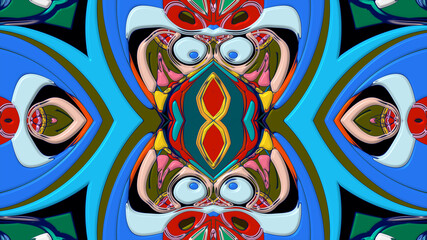 Colorful symmetrical abstract kaleidoscope background pattern for summer 