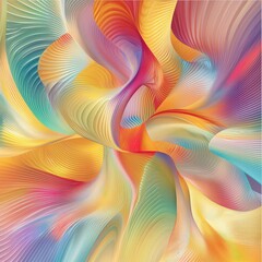 Vibrant swirls of color blend harmoniously in an abstract composition of fluid forms