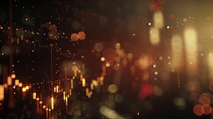 Fototapeta premium Abstract background with orange and gold lights.
