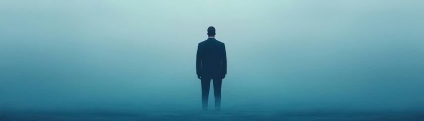 Fototapeta premium Diffused energy of sunlight through fog, creating a mysterious and otherworldly scene