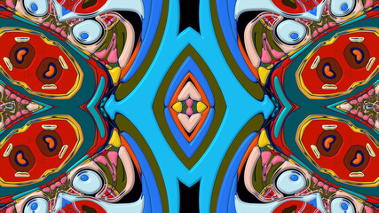 Colorful symmetrical abstract kaleidoscope background pattern for summer