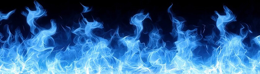 Obraz premium Blue Flames in Abstract Art Style