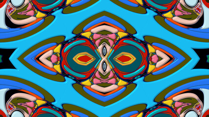 Colorful symmetrical abstract kaleidoscope background pattern for summer