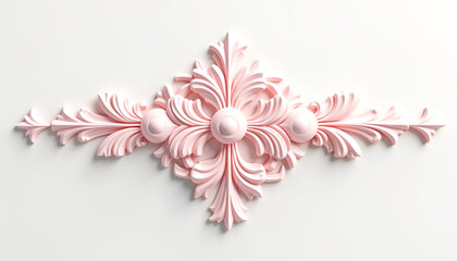 Obraz premium Classic pink ornament design isolated on white background