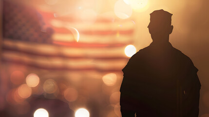 Fototapeta premium Vector 3D of a veteran standing proudly in uniform
