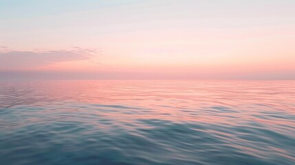 Obraz premium A Soft Pink Sunset Reflecting On Rippling Water