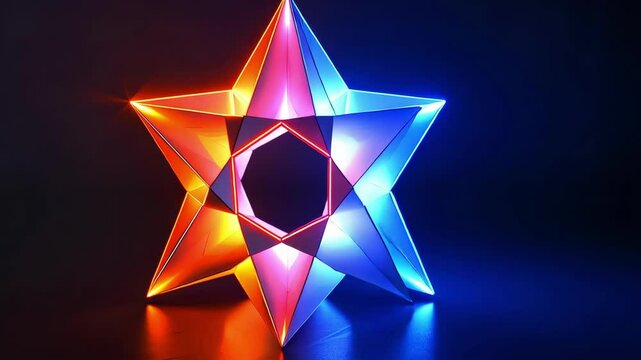 Vibrant star of david symbol for jewish holidays and festive designs. AI