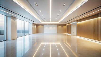 Minimalist Empty Room with Platform for Product Display - Ideal Drone Photography Background for Showcasing Objects in a Clean, Modern Environment