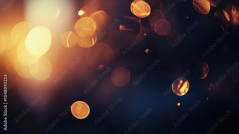 Poster enchanting dark background with bokeh lights