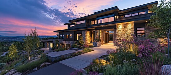 Fototapeta premium Home series highlights exquisite residence with detailed architectural beauty.