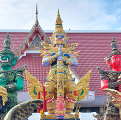 The statue of the deity of wealth, located at a temple in Chachoengsao Province, Thailand