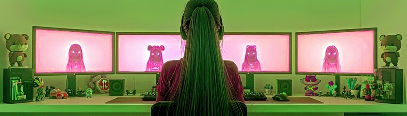 Vibrant 3D Illustrations of Digital Workspace Scene