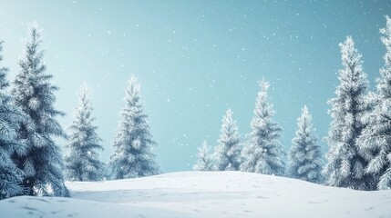 Obraz premium Snow Covered Forest Under Clear Sky
