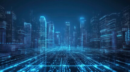 Futuristic Smart cyberpunk city future modern science technology background wallpaper AI generated image