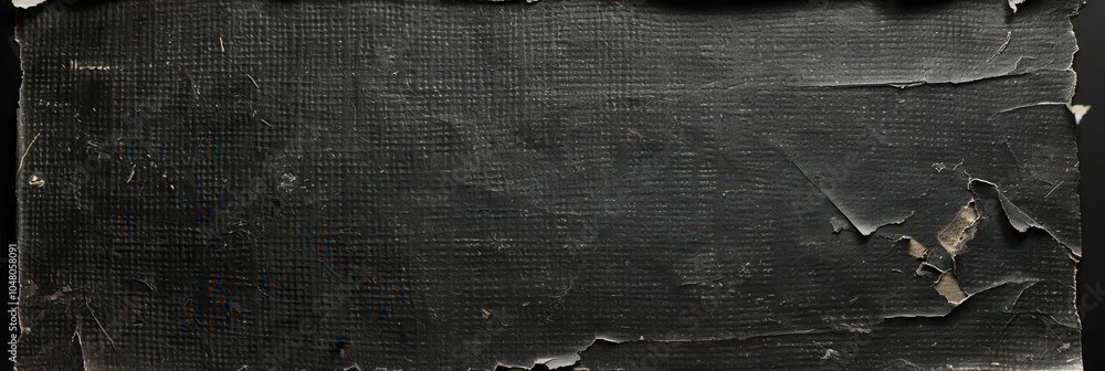 Leinwandbilder an old black cardboard card shows signs of age and damage, featuring a distressed texture and an emp