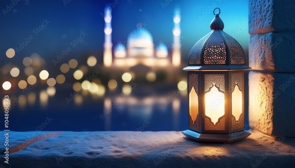Fototapete ramadan with white background lantern design generative ai