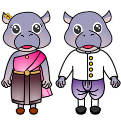 set of funny cartoon animals