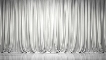 Fototapeta premium Textured white background curtain backdrop reflected