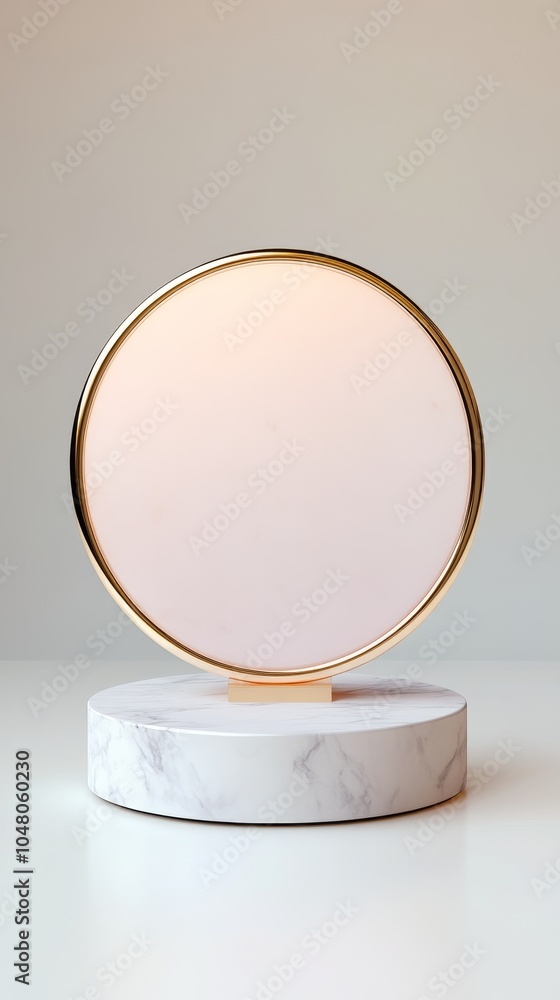 Poster elegant smooth marble podium with soft ambient light creating a serene and stylish atmosphere for di