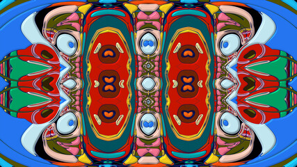 Fototapeta premium Colorful symmetrical abstract kaleidoscope background pattern for summer
