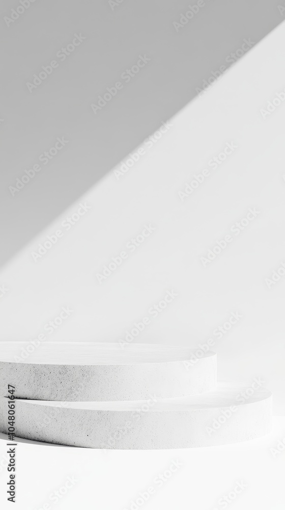 Poster exploring the aesthetic appeal of minimalist concrete podiums a study in texture and form with soft 