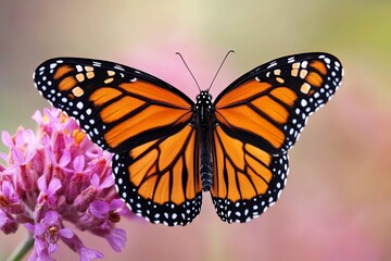 Fototapeta premium One Monarch Butterfly with generative ai